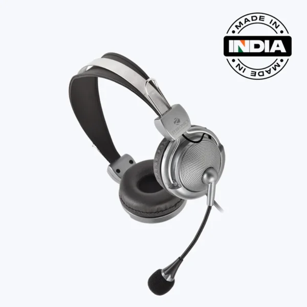 ZEBRONICS Zeb-Supreme USB Wired Headset with Mic – Black Edition