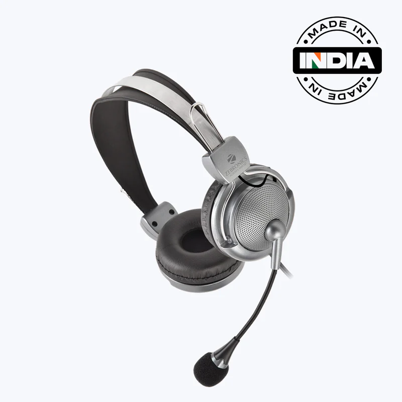 ZEBRONICS Zeb-Supreme USB Wired Headset with Mic – Black Edition