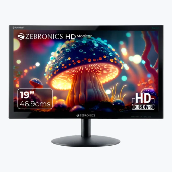ZEBRONICS Zeb-V19HD 18.5" HD LED Monitor – Slim Design
