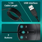 Zebronics Zeb Comfort Plus Wired Mouse – Black - Image 3