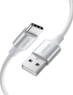 UGREEN US288 USB-A 2.0 to USB-C Cable Nickel Plating Aluminum Braid 1m (White)-60131 - Image 3