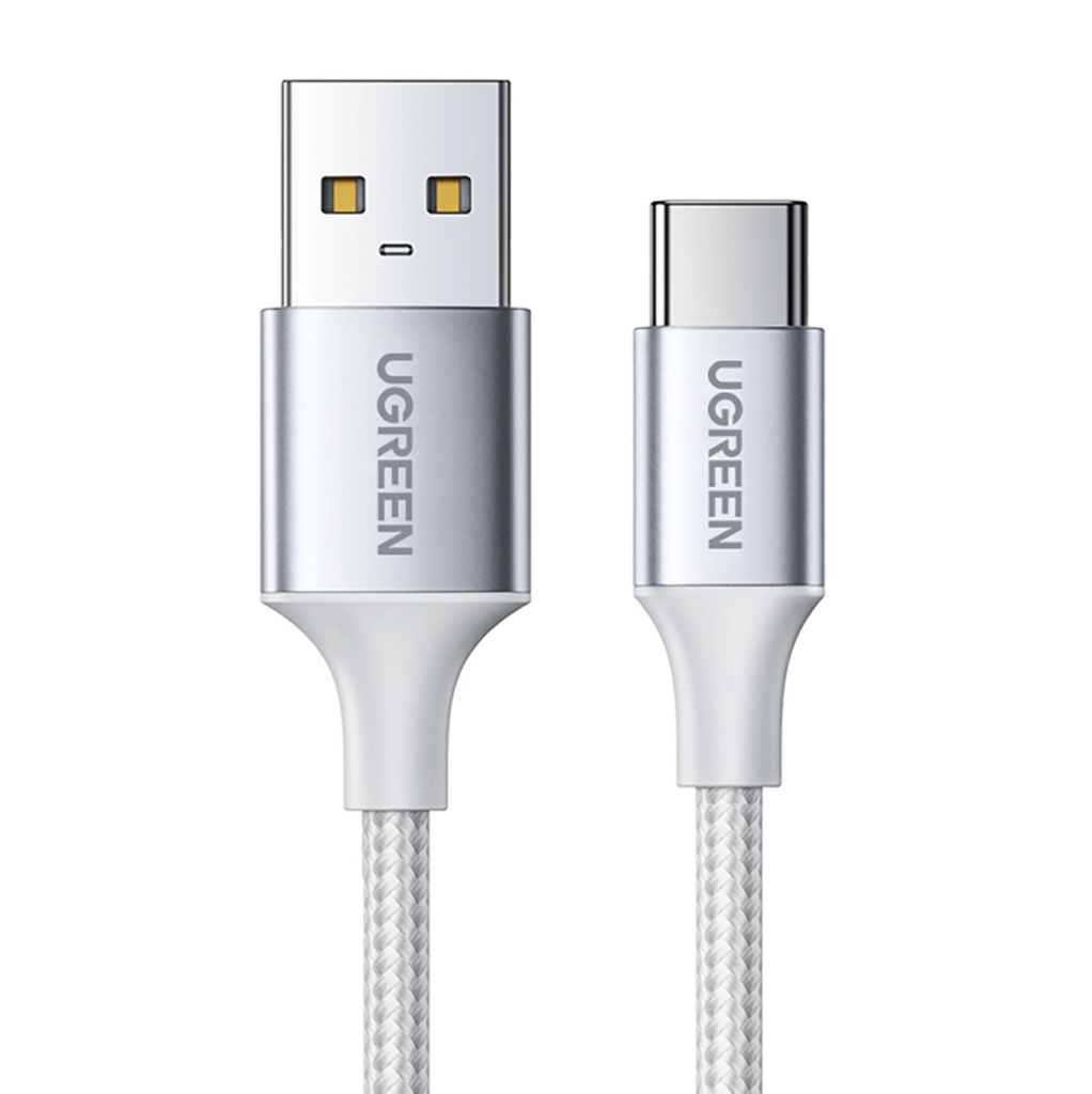 UGREEN US288 USB-C Male to USB 2.0 Male Cable Aluminum Braid 3m (Silvery White)-60409