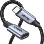Ugreen US372 Usb-C Male To Usb-C Female Gen2 Alu Case Braided Extension Cable 1M (Space Gray)-30205