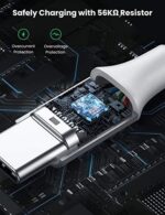 UGREEN US288 USB-A 2.0 to USB-C Cable Nickel Plating Aluminum Braid 1m (White)-60131 - Image 5