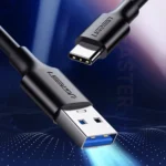 Ugreen US184 USB 3.0 A Male to Type C Male Cable Nickel Plating 1m Black-20882 - Image 2