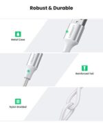 UGREEN US288 USB-A 2.0 to USB-C Cable Nickel Plating Aluminum Braid 1m (White)-60131 - Image 4