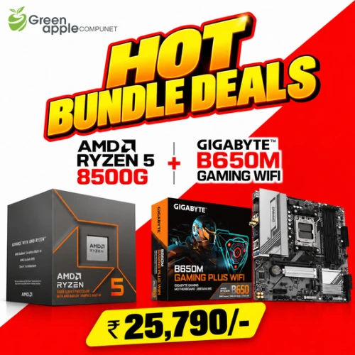GREEN APPLE COMPUNET AMD Processor Motherboard Bundle – Ryzen 5 8500G + Gigabyte B650M Gaming WiFi