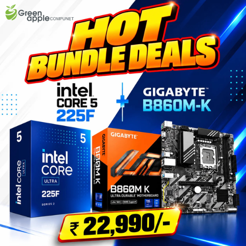 GREEN APPLE COMPUNET Processor Motherboard Bundle – Intel Core 5 225F + Gigabyte B860M-K