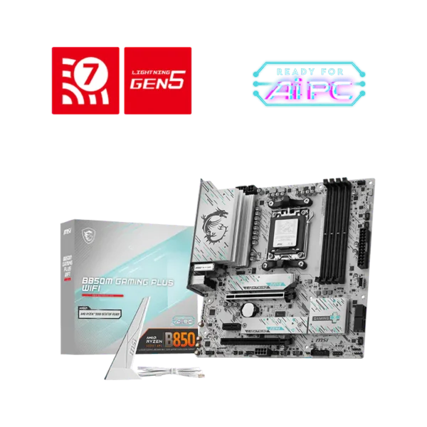MSI B850M GAMING PLUS WIFI7 DDR5 Micro-ATX AMD AM5 Gaming Motherboard