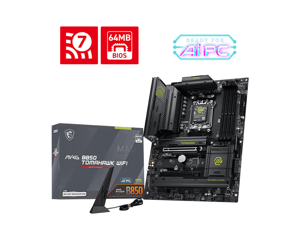 MSI MAG B850 TOMAHAWK WIFI DDR5 AM5 ATX Gaming Motherboard