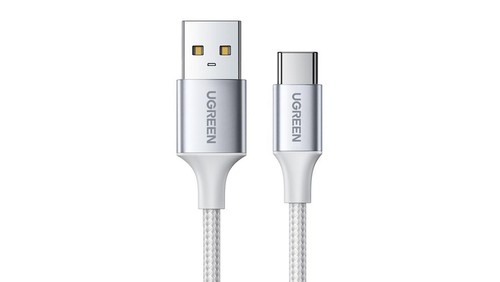 UGREEN US288 USB-A 2.0 to USB-C Cable Nickel Plating Aluminum Braid 2m (White)-60133
