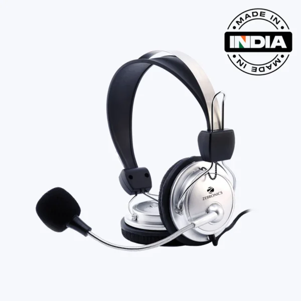 ZEBRONICS ZEB-1000HMV On-Ear Headphones with Mic – Black Edition
