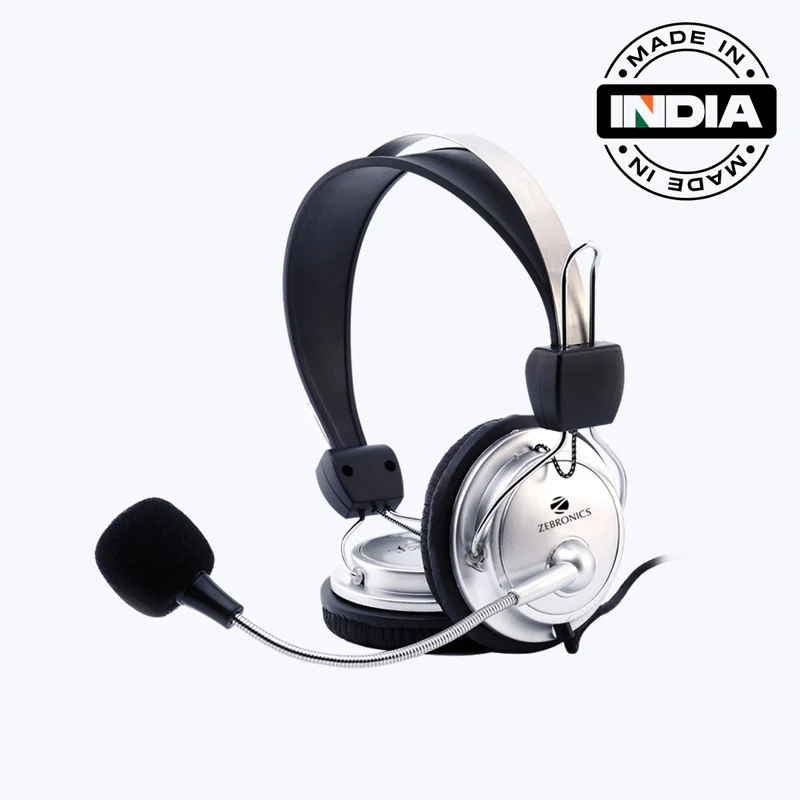 ZEBRONICS ZEB-1000HMV On-Ear Headphones with Mic – Black Edition