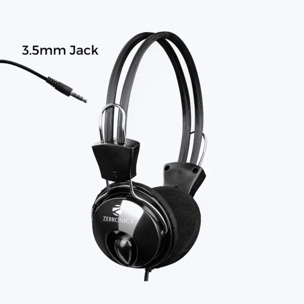 ZEBRONICS Zeb-Pleasant Wired Over-Ear Headphones with Mic – Black Edition