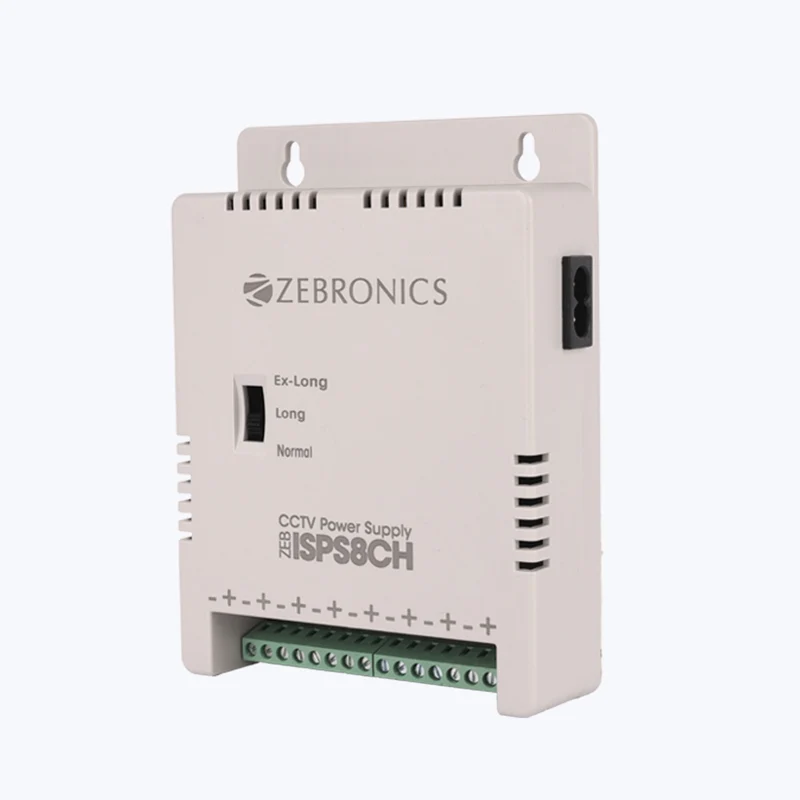Zebronics 8 Channel SMPS Multi Mode CCTV Power Supply 12V DC Metal Body with Short Circuit