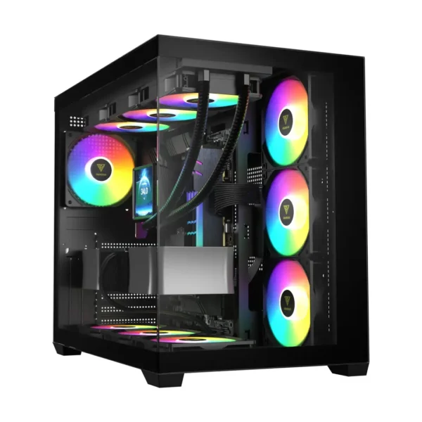 Gamdias Aura GC107 Elite ARGB Panoramic ATX Mid Tower Gaming Cabinet (Black)