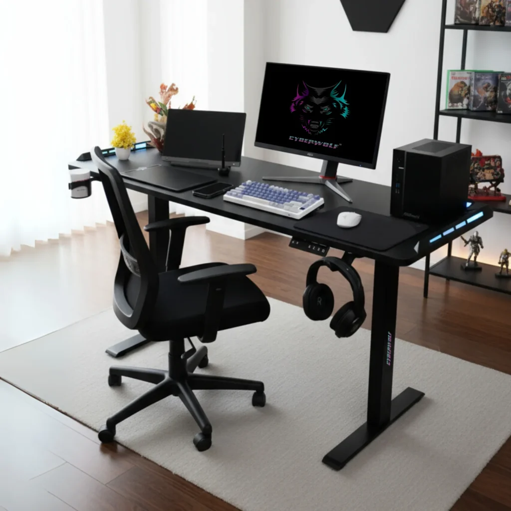 Cyberwolf Battlestation RGB Gaming Surface – XXL Black