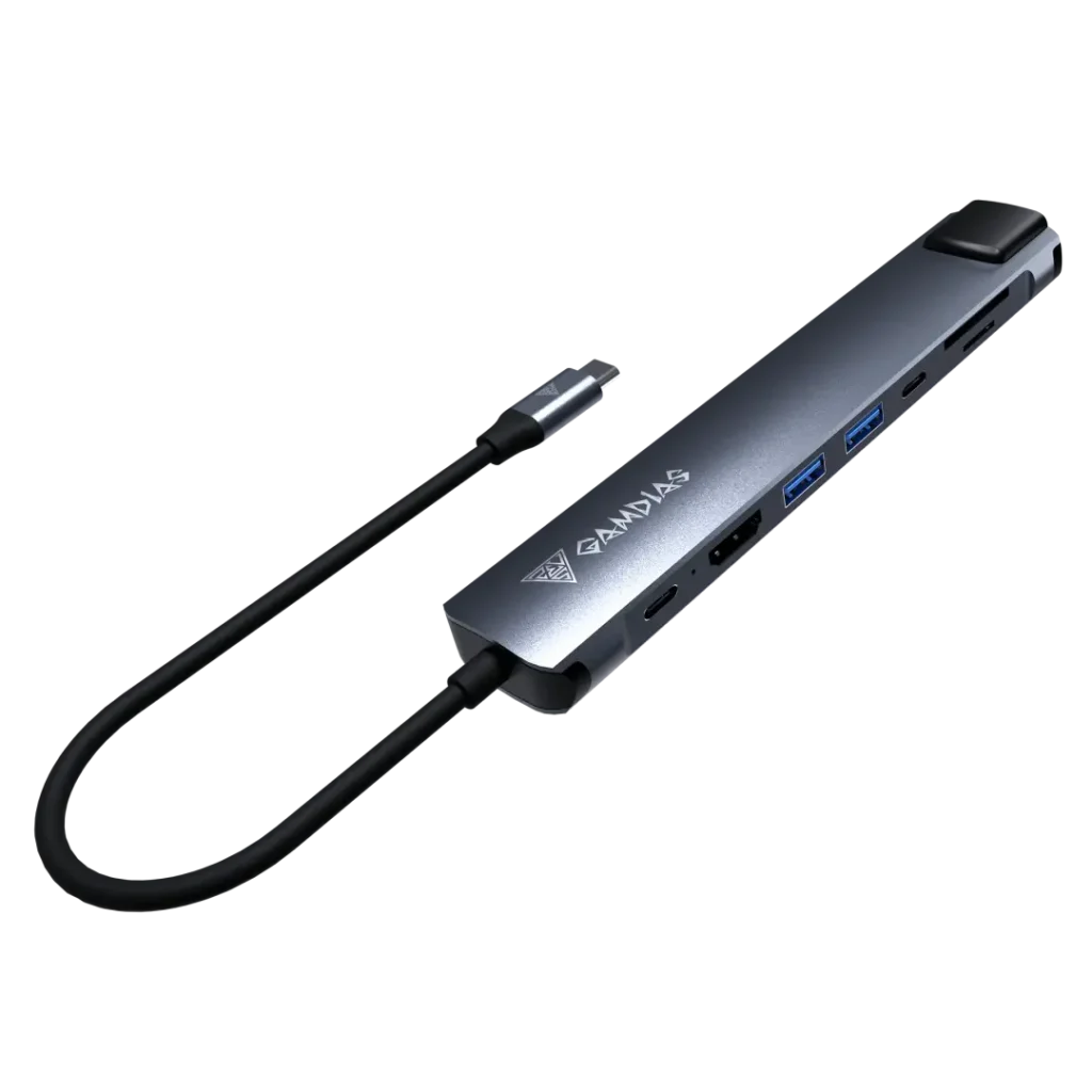 Gamdias Mercury M1-800 8-in-1 USB Expansion Hub for Laptop & PC