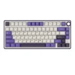 RK Royal Kludge R75 Wired Mechanical Gaming Keyboard, 75% TKL, Hot-Swappable Knob, RGB, Blackberry Mousse, Brown Switch