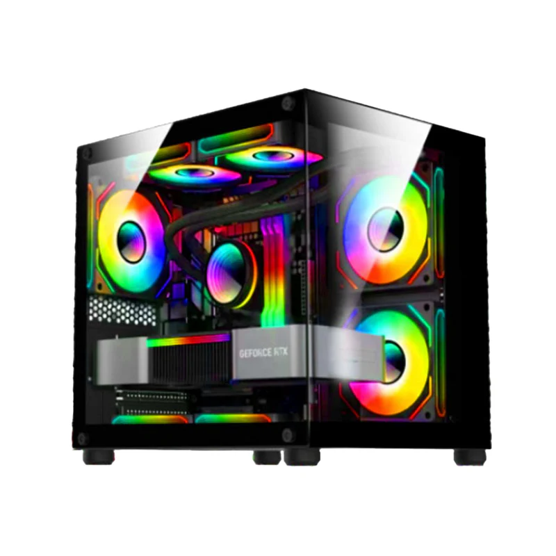Lapcare LOX-505 Champ Gaming Cabinet – Premium Mid Tower Case – Black