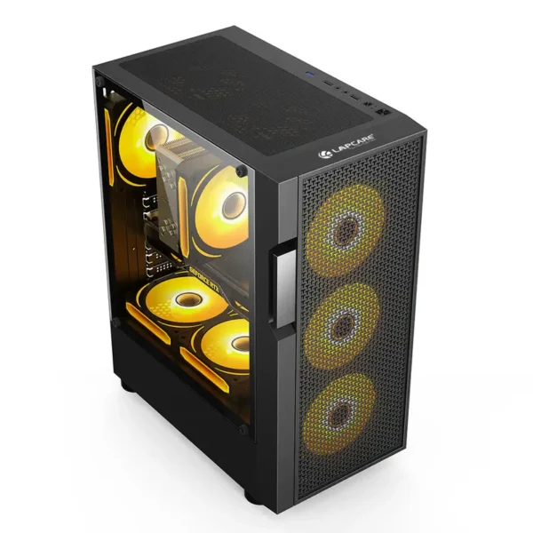 Lapcare LGT-602 Champ RGB Gaming Cabinet – Mid Tower Case – Black