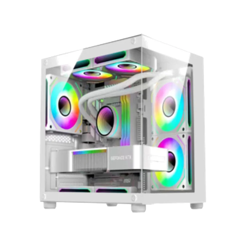 Lapcare LOX-505 Champ Gaming Cabinet – Premium Mid Tower Case – White