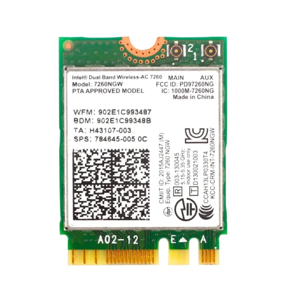 Fenvi 7260NGW WiFi 5 M.2 NGFF Wireless Card – Internal Laptop/Desktop WiFi Adapter with Antenna
