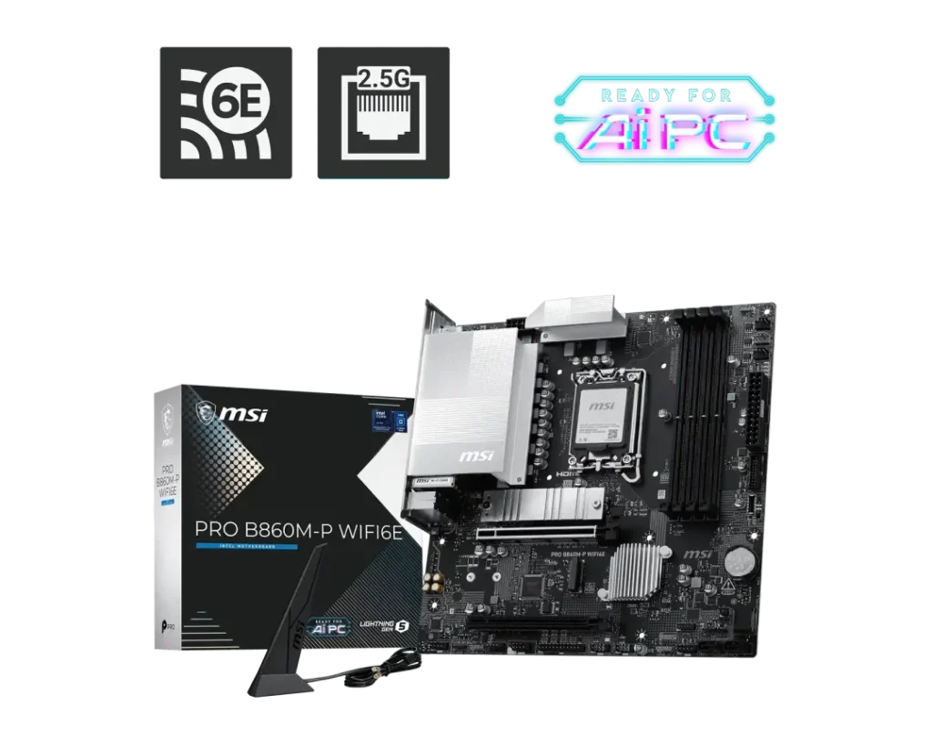 MSI PRO B860M-P WIFI6E DDR5 Micro-ATX Intel Motherboard (LGA 1851)