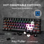 RK ROYAL KLUDGE RK61 60% Wired Mechanical Gaming Keyboard with Coiled Cable, RGB, Hot-Swappable - Black, Red Switch - Image 2