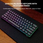 RK ROYAL KLUDGE RK61 60% Wired Mechanical Gaming Keyboard with Coiled Cable, RGB, Hot-Swappable - Black, Red Switch - Image 3