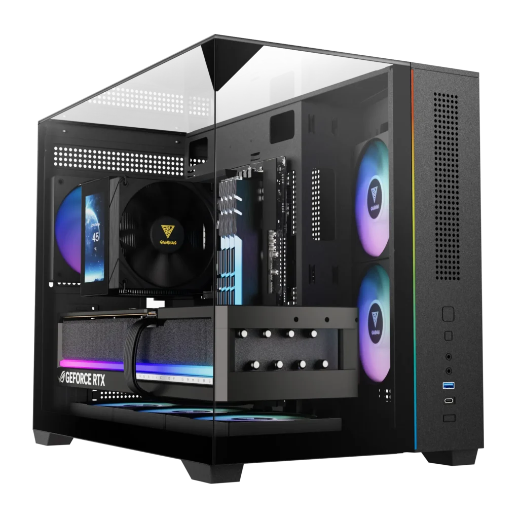 Gamdias ATLAS M3M Micro-ATX Gaming Mini Tower Case – Black
