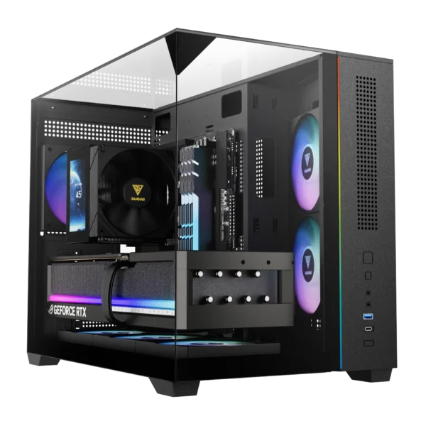 Gamdias ATLAS M3M Micro-ATX Gaming Mini Tower Case – Black