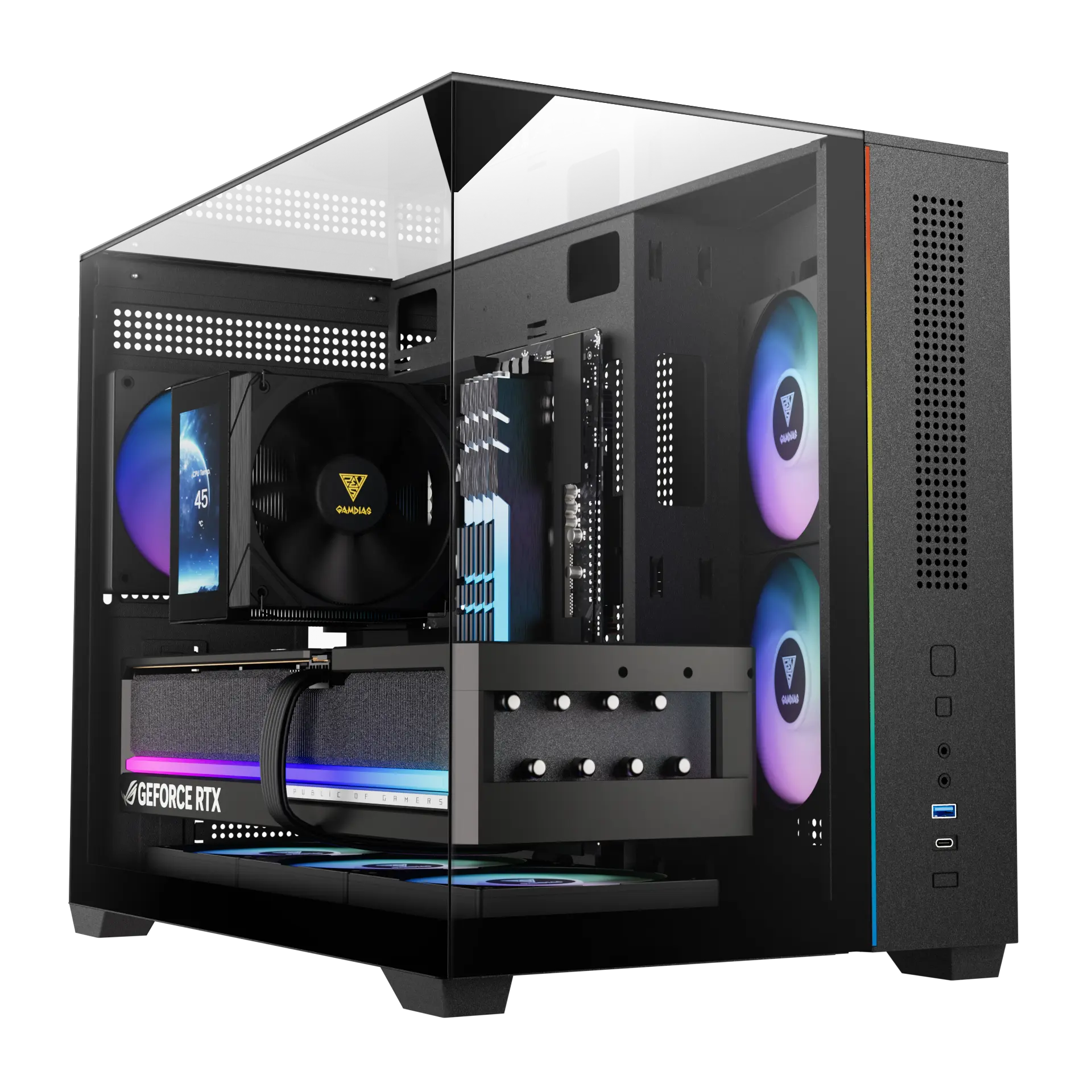 ATLAS_M3M_Slogan Gamdias ATLAS M3M Micro-ATX Gaming Mini Tower Case – Black