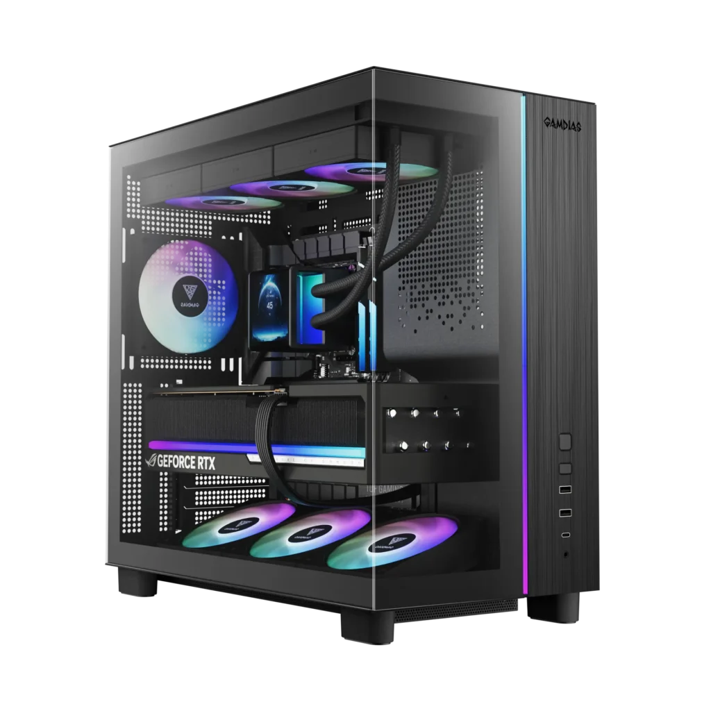 GAMDIAS ATLAS M4 ATX Mid-Tower Gaming Case – Black