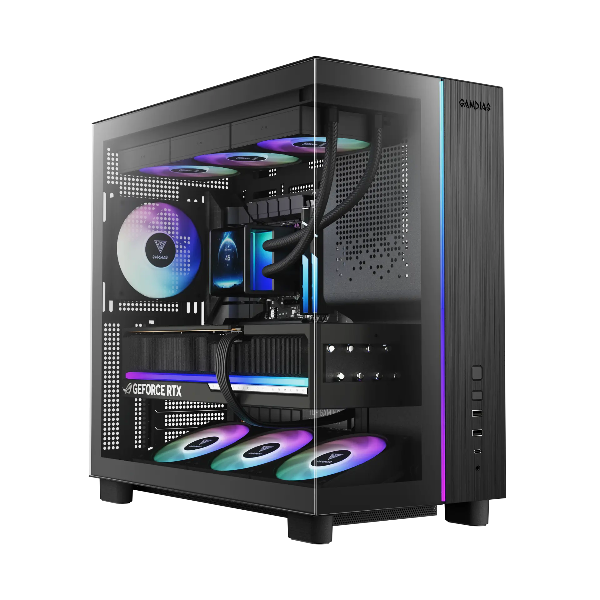 ATLAS_M4_Slogan GAMDIAS ATLAS M4 ATX Mid-Tower Gaming Case – Black