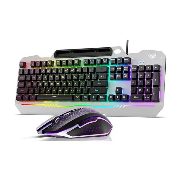AULA T102 RGB Gaming Keyboard and Mouse Combo (Grey & Black)