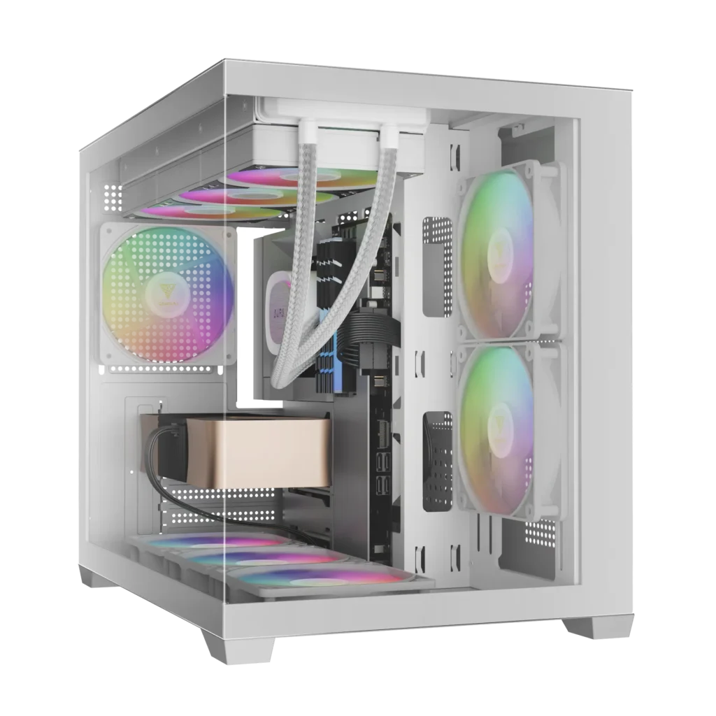 GAMDIAS AURA GC10M V2 WH ARGB Micro-Tower Gaming Case – White
