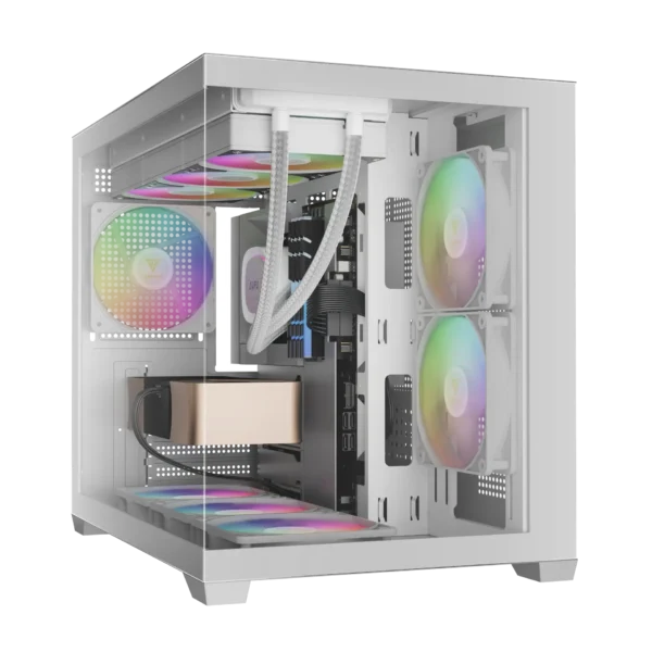 GAMDIAS AURA GC10M V2 WH ARGB Micro-Tower Gaming Case – White