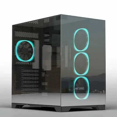 Ant Esports Crystal Mirror Black ATX Mid Tower Gaming Cabinet with ARGB Fans