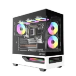 Ant Esports Crystal Spectra Black & White E-ATX Mid Tower Gaming Cabinet with ARGB Fans