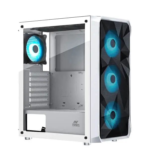 Ant Esports ICE-112 Auto RGB ATX Mid Tower Cabinet – White Gaming Case