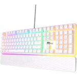 RK Royal Kludge RK918 Full Size Wired Mechanical Gaming Keyboard - White, Blue Switch