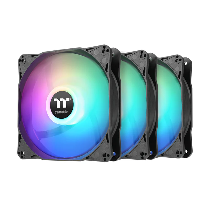 Thermaltake LE120 ARGB High-Airflow 120mm PWM Cooling Fans (3-Pack) – Black