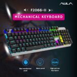 AULA F2066-II Mechanical Gaming Keyboard with RGB Lighting & Blue Switches (Black) - Image 5