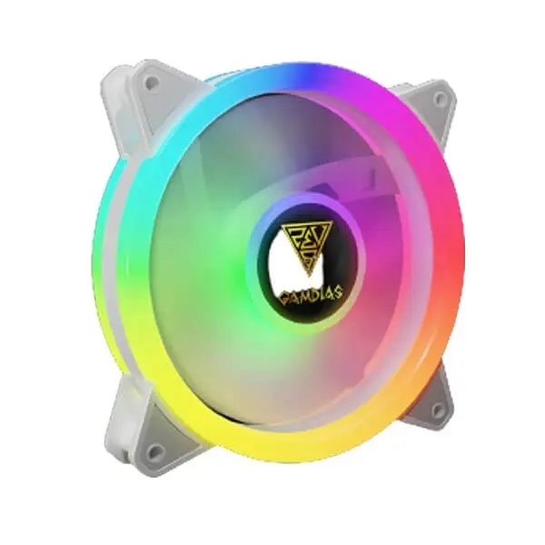 Gamdias Aeolus M2-1204R 120mm ARGB Cabinet Fan (4-in-1 Pack) – White