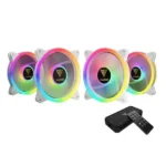 Gamdias Aeolus M2-1204R 120mm ARGB Cabinet Fan (4-in-1 Pack) – White - Image 2