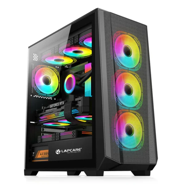 Lapcare LGT-411 Gaming Computer Case – E-ATX Compatible Mid Tower Cabinet