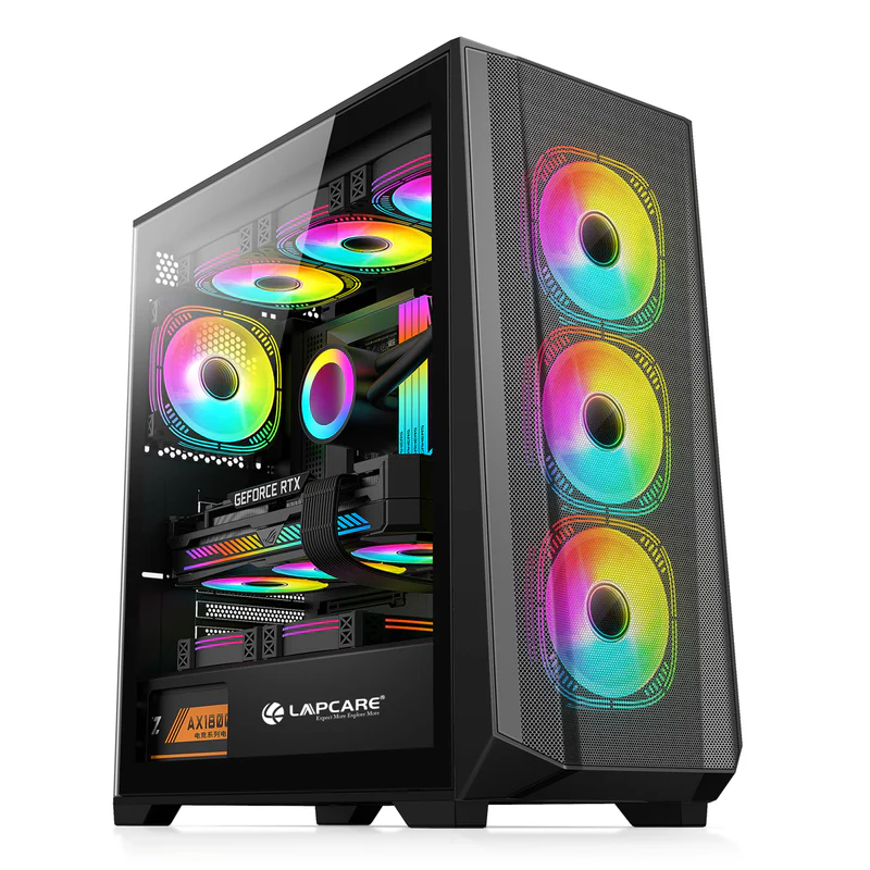 Lapcare LGT-411 Gaming Computer Case – E-ATX Compatible Mid Tower Cabinet