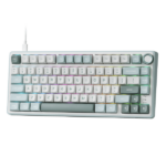 RK Royal Kludge R75 Skycyan Wired Mechanical Gaming Keyboard with Hot-Swappable Knob, 75% TKL RGB, Blue Switch