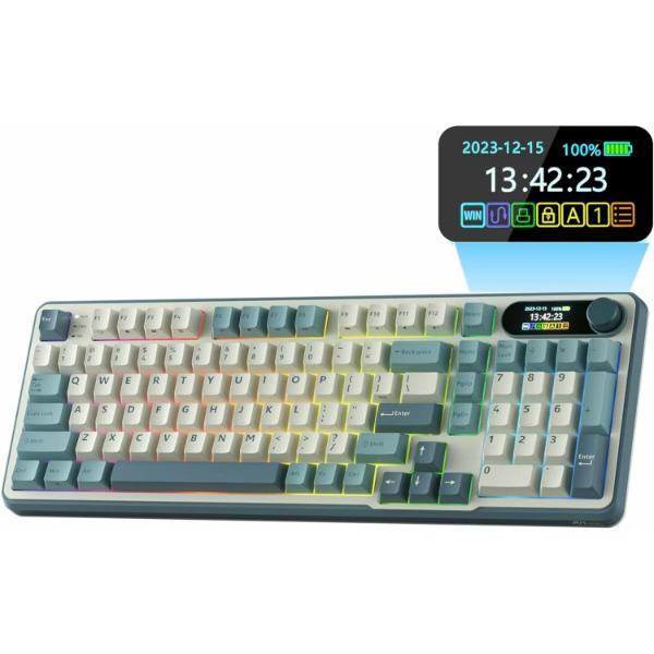 RK ROYAL KLUDGE S98 Light Cloud Wireless Mechanical Gaming Keyboard - Brown Switch